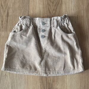 Zara Beige Corduroy Kids Skirt